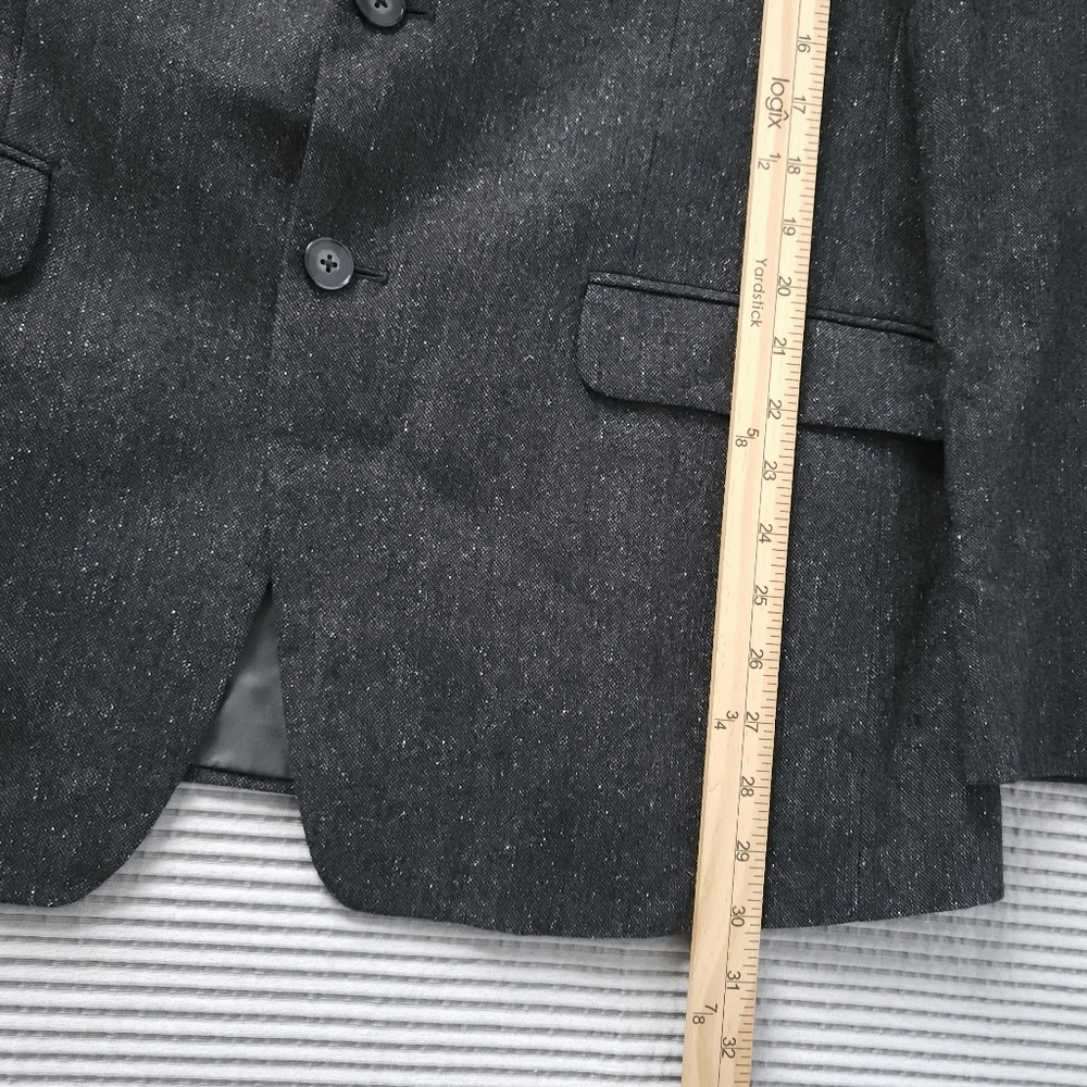 Calvin Klein Extreme Slim Fit Wool Silk Blazer 44R Charcoal Flecked Quiet Luxury - Picture 9 of 10